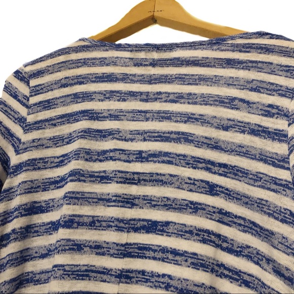 a.n.a Striped Fine Knit Sweater Top V neck Floaty - Picture 6 of 7